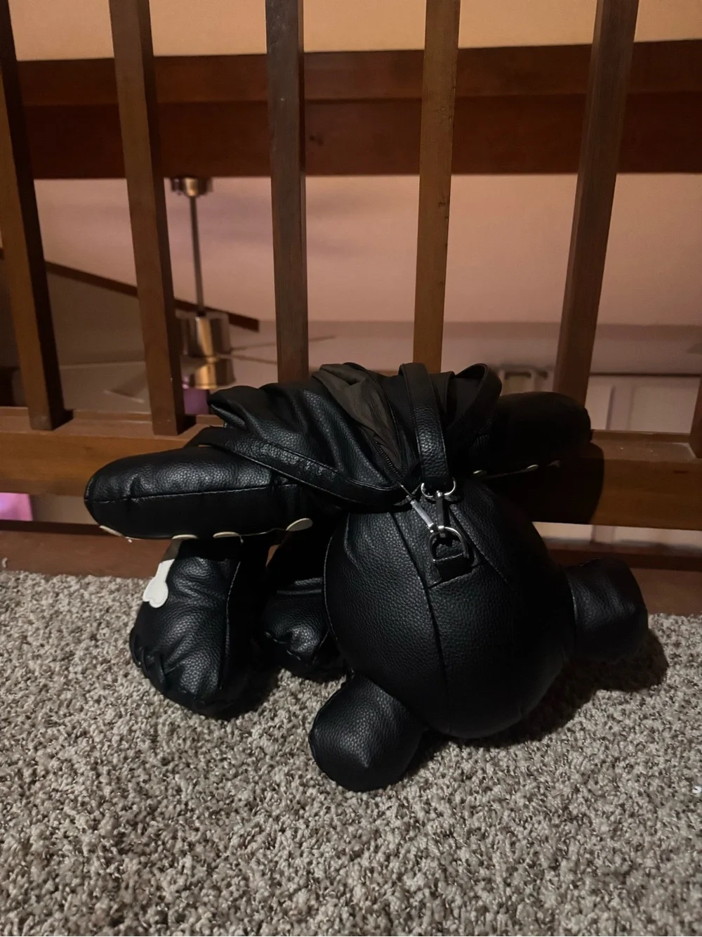 Black Teddy Bear Skeleton Backpack